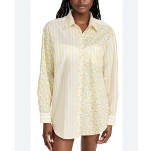 Solid & Striped The Oxford Voile Tunic S Lemonade Stripe 100% Cotton NEW!